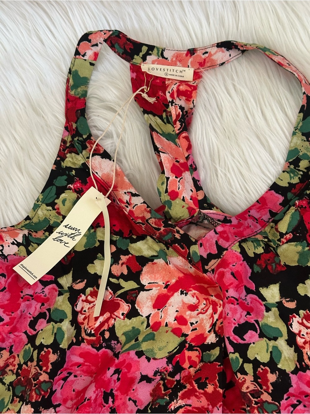 Love Stitch Floral Maxi Dress Multicolor Size S NWT - Picture 3 of 6